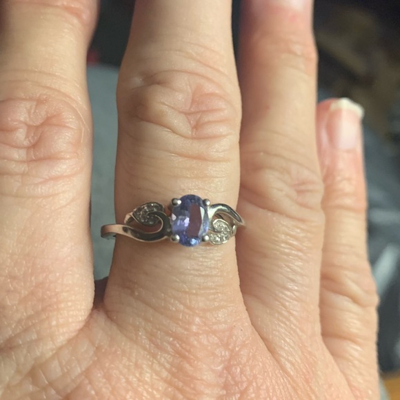 Genuine tanzanite sterling silver ring - Picture 6 of 8